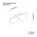 Ver imagem 3 de Complemento Central de Painel TV 32 Polegadas 90x30mm Marrom