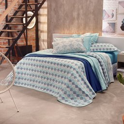 Colcha Matelassê - Casal - 150 Fios - Dupla Face - Philip - C/ Porta Travesseiro - Santista - 1