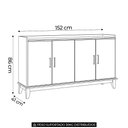 Ver imagem 6 de Buffet Aparador 152cm 4 Portas Storage Carvalho/Preto Z25 - Mpozenato