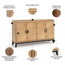 Ver imagem 5 de Buffet Aparador 152cm 4 Portas Storage Carvalho/Preto Z25 - Mpozenato