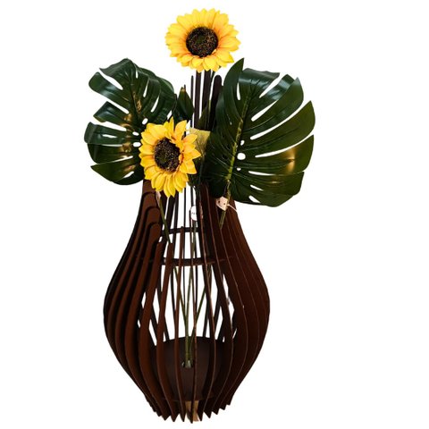 Vaso de Chão Decorativo Grande Andromeda Mdf:preto/85x30cm