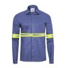 Camisa para Eletricista Antichama Nr10 Risco 2 - Azul Marinho Mixseg - 1