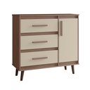 Ver imagem 2 de Cômoda Sapateira para Quarto Cami 01 Porta 03 Gavetas Savana Off White - Desk Design
