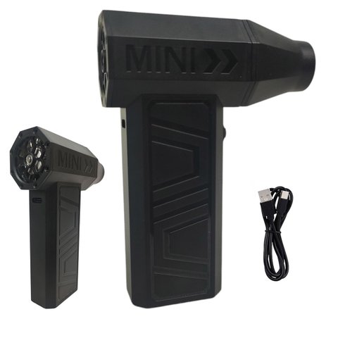 Mini Ventilador Soprador Turbo Jet Fan 130.000 Rpm sem Fio 3 Velocidades Usb Bateria Recarregavel Ch