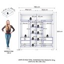 Ver imagem 3 de Guarda Roupas Casal 2 Portas de Correr 4 Gavetas Titanium Zanzini Madeirado