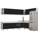 Ver imagem 1 de Armário de Cozinha Modulado de Canto 8 Peças Cp25 Balcão sem Tampo Branco/preto - Lumil Lumil Móveis