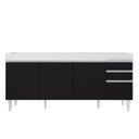 Ver imagem 7 de Armário de Cozinha Modulado de Canto 8 Peças Cp25 Balcão sem Tampo Branco/preto - Lumil Lumil Móveis