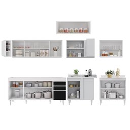 Armário de Cozinha Modulado de Canto 8 Peças Cp25 Balcão sem Tampo Branco/preto - Lumil Lumil Móveis - 6