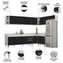 Ver imagem 3 de Armário de Cozinha Modulado de Canto 8 Peças Cp25 Balcão sem Tampo Branco/preto - Lumil Lumil Móveis