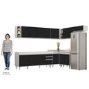 Ver imagem 5 de Armário de Cozinha Modulado de Canto 8 Peças Cp25 Balcão sem Tampo Branco/preto - Lumil Lumil Móveis