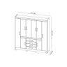 Guarda Roupa Casal 8 Portas e 4 Gavetas New Realce Amêndola - Demóbile - 3
