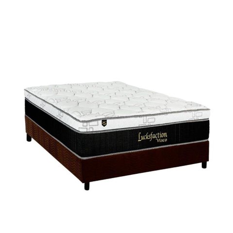 Cama Box Casal: Colchão Molas Ensacadas Luckspuma MasterPocket Lucksfaction Viscoelástico + Base
