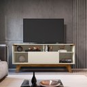 Ver imagem 3 de Rack Lazuli para TVs 55 Polegadas Pés em Madeira Maciça Maciça e Cantos Curvos