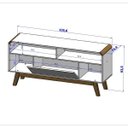 Ver imagem 4 de Rack Lazuli para TVs 55 Polegadas Pés em Madeira Maciça Maciça e Cantos Curvos