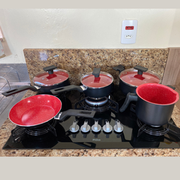 Conjunto de Panelas 5 Peças com Revestimento Cerâmico Linha Classic - 5