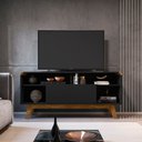 Ver imagem 3 de Rack Lazuli para TVs 55 Polegadas Pés em Madeira Maciça Maciça e Cantos Curvos