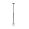 Pendente Luminária Teto Lustre Tubo Globo Vidro 14cm Prata - 1