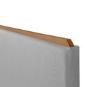 Ver imagem 4 de Cabeceira Cama Box Casal Estofada Detalhe em Madeira Java Linho Cinza