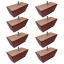 Ver imagem 1 de Kit 8 Pés de Madeira Retangular para Sofá Poltrona 5cm - Monari Design