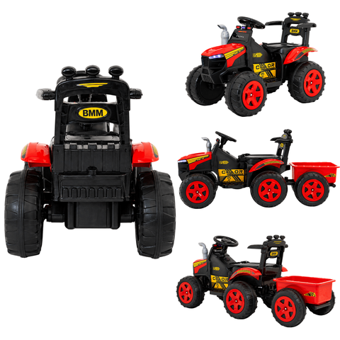 Trator Infantil Eletrico Biemme Super Farmer Vermelho 12v Controle