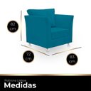 Ver imagem 2 de Poltrona Cadeira Decorativa para Sala e Quarto Lisboa Suede Azul Tiffany