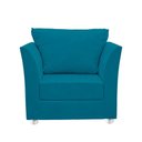 Ver imagem 1 de Poltrona Cadeira Decorativa para Sala e Quarto Lisboa Suede Azul Tiffany