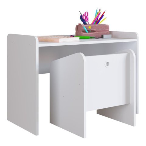 Conjunto Mesa e Cadeira Infantil Multimóveis Cr40122 Branco