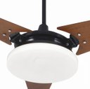 Ver imagem 3 de Ventilador Teto Led Borda Infinita 3000k Nunes Preto 3 Pás Imbuia 110 V Ventex Nunes Madeira