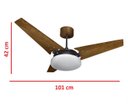 Ver imagem 5 de Ventilador Teto Led Borda Infinita 3000k Nunes Preto 3 Pás Imbuia 110 V Ventex Nunes Madeira