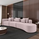Ver imagem 6 de Sofá Curvo Decorativo Kimiko 427cm 5 Lugares Sala de Estar com Chaise Veludo Rosê G52 - Gran Belo