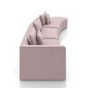Ver imagem 3 de Sofá Curvo Decorativo Kimiko 427cm 5 Lugares Sala de Estar com Chaise Veludo Rosê G52 - Gran Belo
