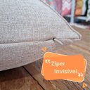 Ver imagem 4 de Kit 2 Capas de Almofada Linho Cru Drapeada Bege Cru 45x45cm