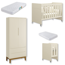 Ver imagem 1 de Quarto de Bebê Berço Evolution + Guarda Roupa 2 Portas Areia + 2 Colchões