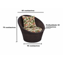 Ver imagem 2 de Chaise Poltrona Redonda Floral Fibra Sintética Chocolate