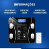 Balança Bioimpedância Digital Corporal Aplicativo Bluetooth 180kg Profissional Banheiro Inteligente  - 2