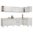 Ver imagem 2 de Armário de Cozinha Modulado de Canto 7 Peças Cp35 Balcão com Tampo Branco - Lumil Lumil Móveis