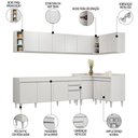 Ver imagem 3 de Armário de Cozinha Modulado de Canto 7 Peças Cp35 Balcão com Tampo Branco - Lumil Lumil Móveis