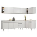 Ver imagem 1 de Armário de Cozinha Modulado de Canto 7 Peças Cp35 Balcão com Tampo Branco - Lumil Lumil Móveis