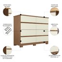 Ver imagem 3 de Cômoda Quarto 136cm 8 Gavetas Morin Jatobá/Areia S01 - Mpozenato
