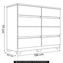 Ver imagem 4 de Cômoda Quarto 136cm 8 Gavetas Morin Jatobá/Areia S01 - Mpozenato