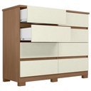 Ver imagem 5 de Cômoda Quarto 136cm 8 Gavetas Morin Jatobá/Areia S01 - Mpozenato