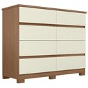 Ver imagem 1 de Cômoda Quarto 136cm 8 Gavetas Morin Jatobá/Areia S01 - Mpozenato