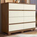 Ver imagem 2 de Cômoda Quarto 136cm 8 Gavetas Morin Jatobá/Areia S01 - Mpozenato