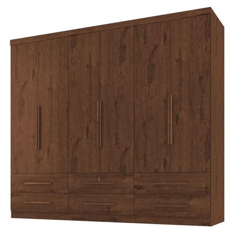 Guarda Roupa Casal Maximus 6 Portas 6 Gavetas Jacarandá Fosco - Zanzini