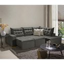 Ver imagem 3 de Sofá De Canto 5 Lugares 270cm Retrátil E Reclinável Cinza