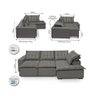 Sofá De Canto 5 Lugares 270cm Retrátil E Reclinável Cinza - 4