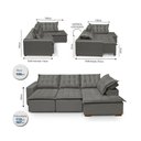 Ver imagem 4 de Sofá De Canto 5 Lugares 270cm Retrátil E Reclinável Cinza