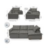 Sofá de Canto 5 Lugares 270cm Retrátil e Reclinável Cinza - 4