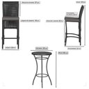 Ver imagem 2 de Mesa Bistro e 2 Banquetas Roma Preta Corda Náutica 11 Trama Original