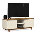 Ver imagem 1 de Rack / Bancada FL Para TV Até 55'' Estilo Retrô Com Estrutura dos Pés em Madeira Tampo e Portas em M